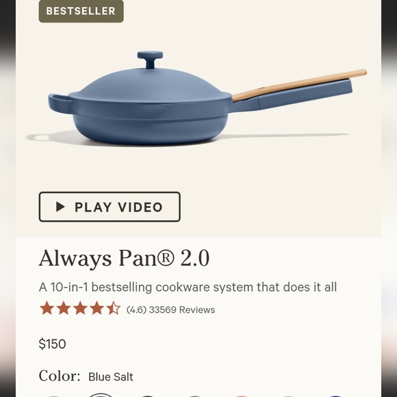 OUR PLACE Our Always Blue Pan 10.5" NEW In Box - Picture 2 of 10